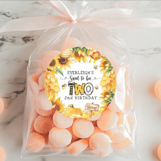 Sticker Rond Si doux à être deux 2ème anniversaire fleuri