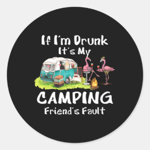 Sticker Rond Si Je Suis Coupé, C'Est Les Flamants roses De Fail