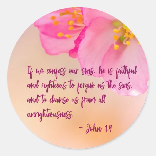 Sticker Rond Si nous condamnons l'inspiration florale chrétienn (Devant)