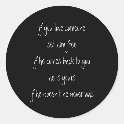 Sticker Rond si vous l'aimez, citez (Devant)