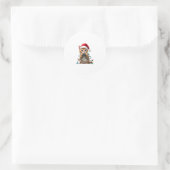 Sticker Rond Siamese Cat Christmas V-Neck (1) (Sac)