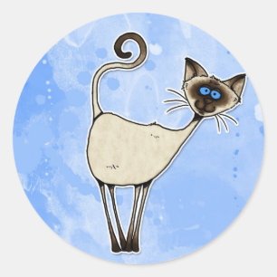 Sticker Rond siamois