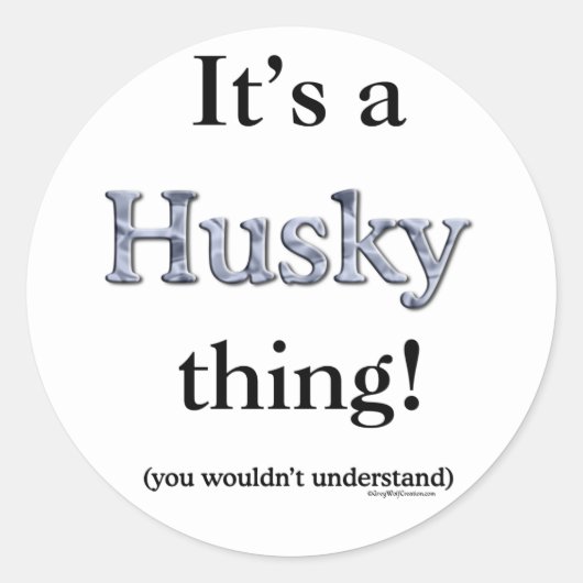 Sticker Rond Sibérie Husky Thing (Devant)