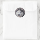 Sticker Rond Sibérien Husky (Sac)