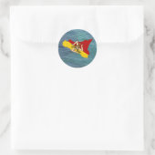 Sticker Rond Sicile et Trinacria au-dessus de la mer (Sac)