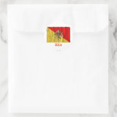 Sticker Rond Sicilia agitant drapeau avec nom (Sac)
