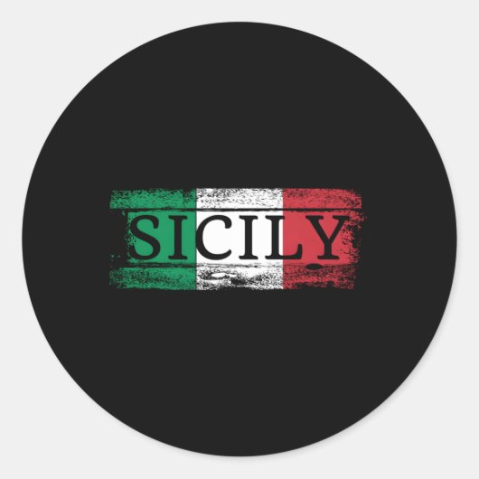 Sticker Rond Sicilienne Italie Drapeau I Sicile Vacances (Devant)