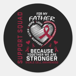 Sticker Rond Sickle Cell Awareness Chemise Père Support Groupe 