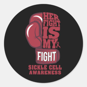 Sticker Rond Sickle Cell Boxer Son Combat Est Mon Combat Bourgo
