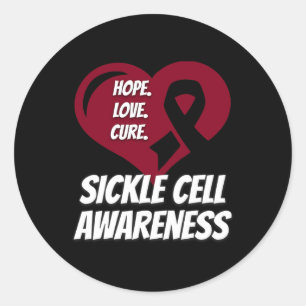 Sticker Rond Sickle Cell Hope Love Cure Awareness