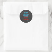 Sticker Rond Side Hustle vs Grind Dancing Neon Blue Text Sm. (Sac)