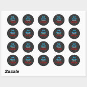 Sticker Rond Side Hustle vs. Twerking Neon Blue Text Sm. (Feuille)