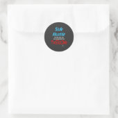 Sticker Rond Side Hustle vs. Twerking Neon Blue Text Sm. (Sac)