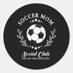 Sticker Rond Sideline Social Club Soccer Maman Jeu Jeu Jour Out