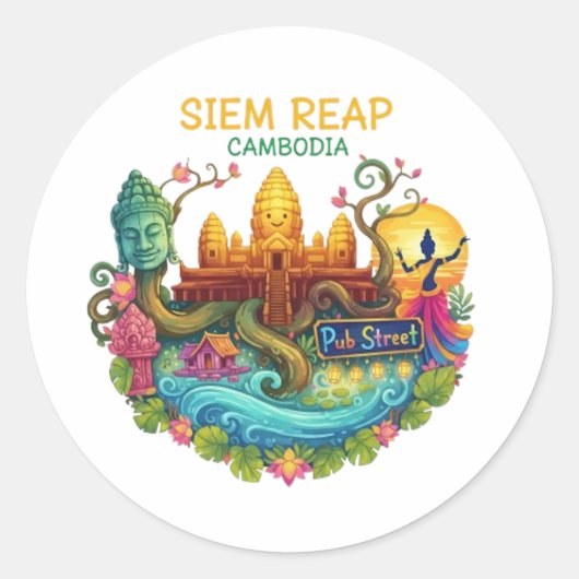 STICKER ROND SIEM REAP (Devant)