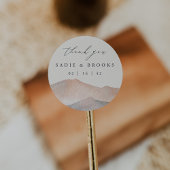 Sticker Rond Sierra Dusk | Desert Mountain Wedding Thank You