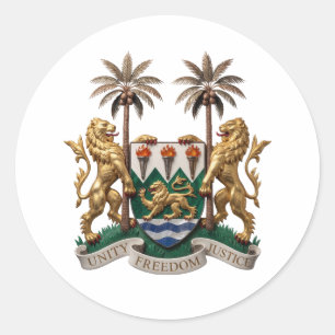Sticker Rond Sierra Leone blason armoiries drapeau symbole embl