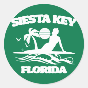 Sticker Rond Siesta Key Floride