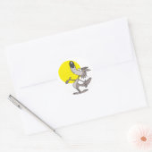 Sticker Rond Siffler sur la Lune (Enveloppe)