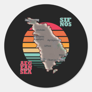 Sticker Rond Sifnos, Grèce