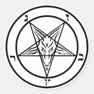 Sticker Rond Sigil d'autocollant de Baphomet