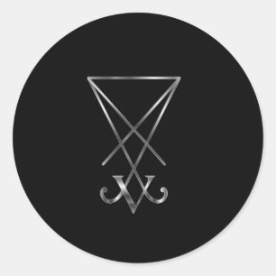 Sticker Rond Sigil de symbole de Lucifer- A de satanisme