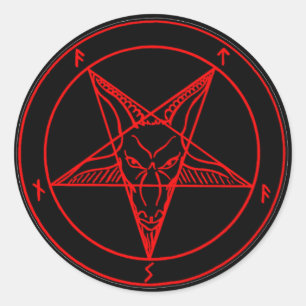 STICKER ROND SIGILE DE BAPHOMET