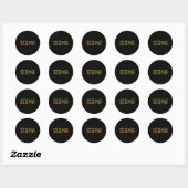 Sticker Rond Sigma - Jeu vidéo rétro Pixel Art 8 bits Pc Gamer  (Feuille)