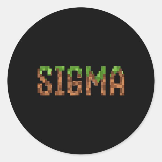 Sticker Rond Sigma - Jeu vidéo rétro Pixel Art 8 bits Pc Gamer  (Devant)