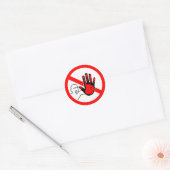Sticker Rond sign stop passhand blood (Enveloppe)