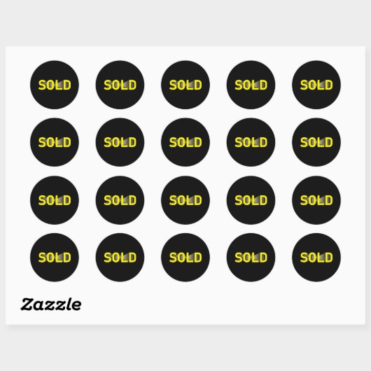 Sticker Rond Sign yellblack (Feuille)