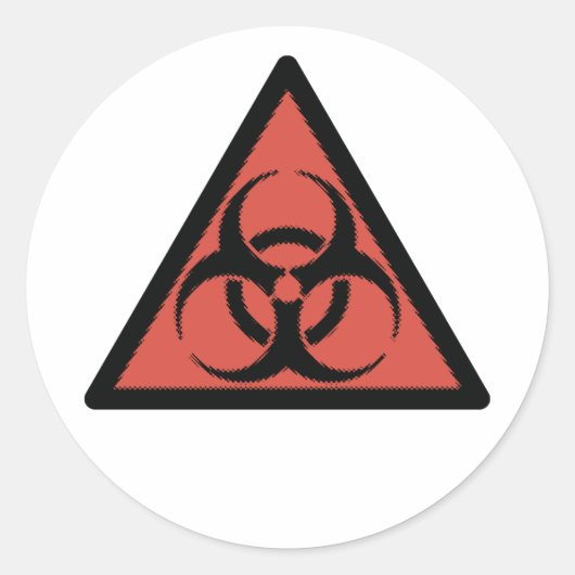 Sticker Rond Signal biologique rouge (Devant)