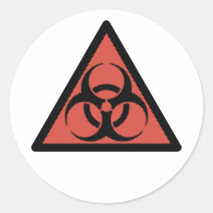 Sticker Rond Signal biologique rouge