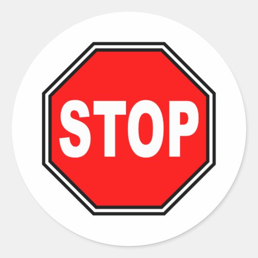 Sticker Rond Signal d'arrêt standard (Devant)