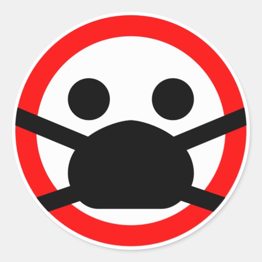 Sticker Rond Signal d'avertissement du masque 😷 (Devant)