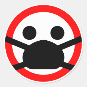 Sticker Rond Signal d'avertissement du masque 😷