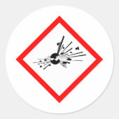 Sticker Rond Signal d'avertissement explosif (Devant)