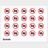 Sticker Rond Signal d'avertissement pas de caméra (Feuille)