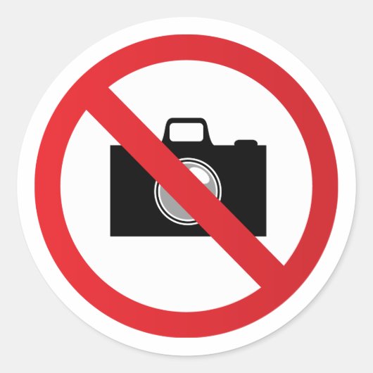 Sticker Rond Signal d'avertissement pas de caméra (Devant)