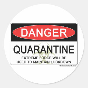 Sticker Rond Signal de danger de quarantaine