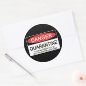 Sticker Rond Signal de danger de quarantaine (Enveloppe)
