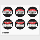 Sticker Rond Signal de danger de quarantaine (Feuille)