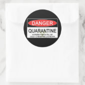 Sticker Rond Signal de danger de quarantaine (Sac)