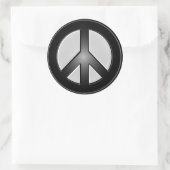 Sticker Rond Signal de paix B&W (Sac)