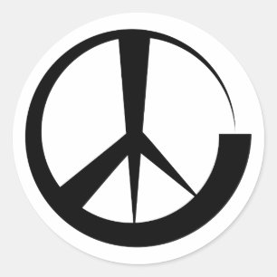 Sticker Rond Signal de paix créatif isolé noir
