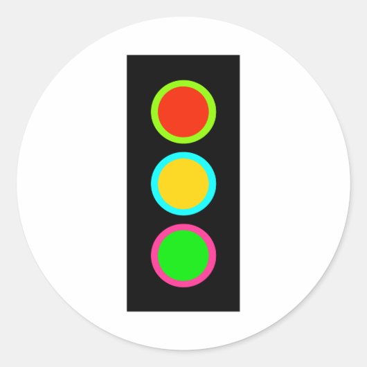 Sticker Rond Signal de trafic Stop-Attention-Go Mod Stop Light (Devant)