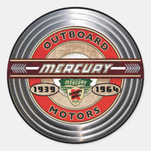 Sticker Rond Signal des moteurs hors-bord vintages au mercure
