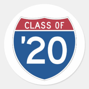Sticker Rond Signal Interstate stylisé   Catégorie 2020
