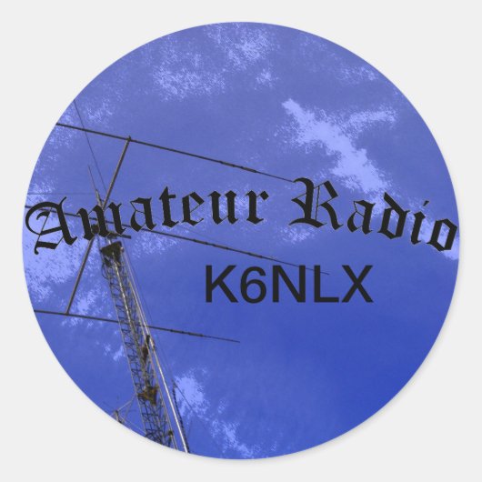 Sticker Rond Signal radio et d'appel amateur (Devant)