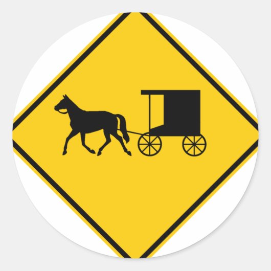 Sticker Rond Signal routier de la route à cheval (Devant)
